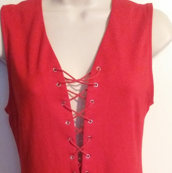DONATING! Sexy Red Cocktail Dress Size M - Picture 2 of 5